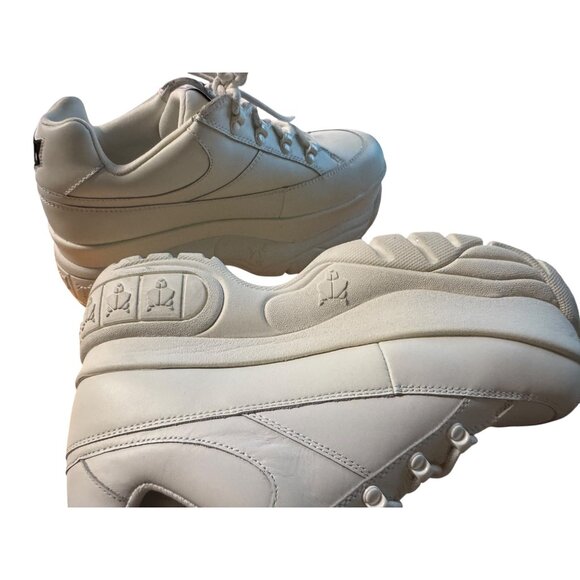 Naked Wolfe Women's Platform Sneakers Sz 9 White Leather Chunky Sole - Picture 12 of 16